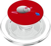 Giant Thick Mouse Staring At A Little Blue Cat PopSockets PopGrip for MagSafe