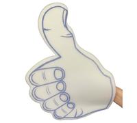 Giant Thumbs Up Foam Hand White