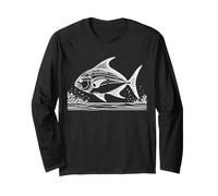 Giant Trevally Line Art Fish Lover Long Sleeve T-Shirt