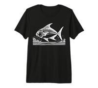 Giant Trevally Line Art Fish Lover Premium T-Shirt
