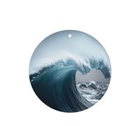 Giant waves in the ocean 4 Pcs Car Air Freshener Cards, Hanging Disposable Card Fresheners for Vehicles, Lavender Scented
