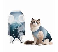 Giant Waves in The Ocean Recovery Suit for Dogs Cats After Surgery, Soft Cotton Post-Surgery Suit for Male and Female Pet