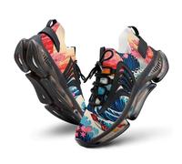Giant Waves Red Sun Cherry Flowers Men's Running Shoes Walking Sneakers for Women Athletic Lightweight Breathable Shoes