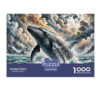 Giant Whale Breaking Abyss 1000 Pieces Portable Jigsaw Puzzle Building for Adults Quirky, Abstract Design, Fun Details, Educational, Challenging Puzzle Games 70x50cm/1000pcs
