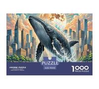 Giant Whale Breaking Abyss 1000 Pieces Premium Jigsaw Animal for Adults Quirky, Abstract Design, Fun Details, Educational, Challenging Puzzle Games 70x50cm/1000pcs