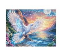 Giant White Bird Flying Over Sea 500 Piece Jigsaw Puzzle for Adults Teens Happy Time Post Work Wind Down Mind Calming Whimsical Design for Friends 500 PCS