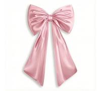 Giant White Bow Decoration Large Satin Fabric Ribbon Wall Hanging Ornament for Wedding Arch Christmas Tree Topper Door Front Party Backdrop - Pre-Tied with 10 Double Sided Adhesives (pink)