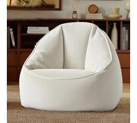 Giant White Corduroy Bean Bag Cover (No Filling) - Sofa Replacement for Adults & Kids Perfect for Living Room Gaming Reading & Relaxation