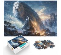 Giant White Lion Fantasy Warrior Puzzle 1000pcs (38x26cm) for Adults | For a calm home hobby: Adult jigsaw puzzle with 1000 pieces; when a calm, focused hobby suits the moment.
