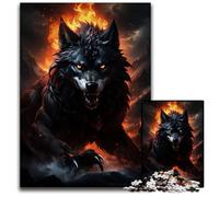Giant Wolf Red Eye 1000 Piece Puzzle Paper Jigsaw Puzzles Perfect for Christmas Halloween Easter New Year 1000 PCS(38x26cm)