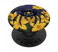 Giant Wolf Spider Surrounded By Yellow Jasmine Flowers PopSockets Adhesive PopGrip