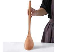 Giant Wooden Spoon - 17-inch Big Corner Scoop, Right Angled, Comfortable Long Handle Grip Kitchen Serving Scooper for Big Pot, Heavy Food Service