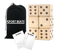 Giant Wooden Yard Dice, Outdoor Games Set of 6 with Two Games Party Lawn Games