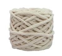 Giant Yarn 100g/DIY Ball Ice Stripe Thread Thick Yarn Single Strand Stick Hand Woven Scarf Slippers and Knitted Bag 50m Soft and Warm DIY(15 Khaki White)