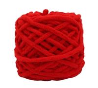 Giant Yarn 100g/DIY Ball Ice Stripe Thread Thick Yarn Single Strand Stick Hand Woven Scarf Slippers and Knitted Bag 50m Soft and Warm for Sewing(11 Bright red)
