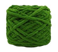 Giant Yarn 100g/DIY Ball Ice Stripe Thread Thick Yarn Single Strand Stick Hand Woven Scarf Slippers and Knitted Bag 50m Soft and Warm DIY(9 Grass Green)