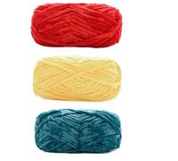 Giant Yarn 3pcs 100g Super Soft Velvet Yarn Chunky Blanket Chenille Yarns for Knitting and Crochet for Crochet(Mix S)