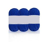 Giant Yarn 3Pcs Handmade DIY Knitted Chenille Wool Thick Ice Strip Thread Suitable for Scarf Hat Outwear Sweater Bag Doll Cushion 50g for Sewing(10 Treasure Blue)