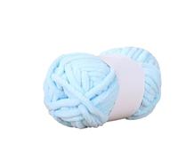 Giant Yarn 50g/Ball Chenille Knitting Yarn Hand Scarf Blanket Thick Thread Soft Ice Strip Line Cotton DIY Wool for Sewing(Pink Blue)