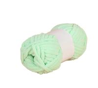 Giant Yarn 50g/Ball Chenille Knitting Yarn Hand Scarf Blanket Thick Thread Soft Ice Strip Line Cotton DIY Wool for Sewing(Aqua Green)
