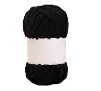 Giant Yarn 50g/Ball Colorful Ice Strip Thread Yarn Coarse Wool Chenille Thick Hand Knitting for Anti-Pilling DIY Crochet Scarf for Sewing(Black)