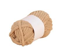Giant Yarn 50g/Ball Colorful Ice Strip Thread Yarn Coarse Wool Chenille Thick Hand Knitting for Anti-Pilling DIY Crochet Scarf for Sewing(Khaki)