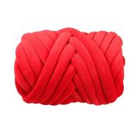 Giant Yarn Filled Yarn Long 3cm Thick Handmade Woven Wool Blanket Line Cloth Strip Pillow DIY Cat Nest for Crochet(Red)