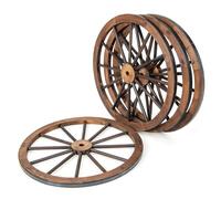 GiantexUK 2/4PCS Wagon Wheels, Decorative Wooden Wheel with Metal Rim, Vintage Rustic Round Hanging Cartwheel Decor for Outdoor Indoor Garden Farmhouse Garage (76 x 76 x 3.5cm, 4)