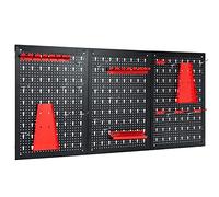 GiantexUK 28Pcs Pegboard Organizer Kit, Wall-Mounted Garage Tool Storage with Holders, Racks and Pegboard Pegs, Utility Metal Tool Board for Warehouse Workshop Craft Room Kitchen