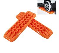 GiantexUK 2PCS Traction Boards, 10t Heavy Duty Recovery Track Tire Traction Pad, Sand/Mud/Snow Off-road Escape Grip Boards for Car AUV Emergency (without Jack Base, Orange, 107 x 31 x 7.5cm)