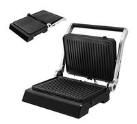 GiantexUK 3-in-1 Electric Non-Stick Grill, Panini Maker & Sandwich Toaster with 4H Timer, 5 Auto Modes & Removable Drip Tray, Adjustable Temperature Control, 1200W (Bakelite Top)