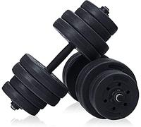 GiantexUK 30kg Dumbbells Barbell Set, 2-in-1 Adjustable Weight Lifting Training Equipment, Non-slip Fitness Weight Set for Home and Gym