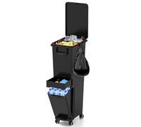 GiantexUK 30L Recycling Bin with Lid, Narrow Sorting Trash Bin
