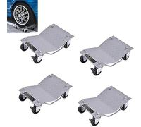 GiantexUK 4 Pack Tire Wheel Dollies, 6000LBS/2720KG Heavy Duty Car Tire Skates Positioning Trolley with Wheels, 12’’x16’’ Ball Bearings Recovery Jack Auto Repair Moving