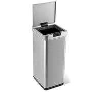 GiantexUK 48L Automatic Trash Bin, Stainless Steel Motion Sensor Kitchen Bin with Soft Closure Lid & Stay Open Function, Touchless Infrared Waste Bin Dustbin for Home Office