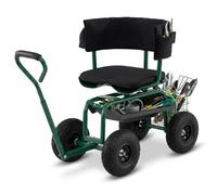 GiantexUK Adjustable Rolling Garden Cart (Green, 96 x 48 x 78-88 cm)