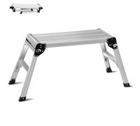 GiantexUK Aluminum Hop Up Platform, Folding Step Up Work Bench with Secure Locking, Non-Slip Strips & Foot Pads, Lightweight Step Stool for Car Washing Decoration DIY, Hold 150KG (107 x 40 x 50cm)