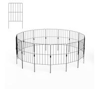 GiantexUK Decorative Garden Fence, 51inx14ft/24inx27ft/24inx16ft Foldable Rustproof Metal Wire Fencing, Outdoor Animal Barrier Border Edge Section for Landscape Patio Yard (24inx16ft Total, 15Pcs)
