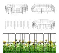 GiantexUK Decorative Garden Fence, 51inx14ft/24inx27ft/24inx16ft Foldable Rustproof Metal Wire Fencing, Outdoor Animal Barrier Border Edge Section for Landscape Patio Yard (24inx27ft Total, 25Pcs)