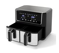 GiantexUK Dual Zone Air Fryer, 8L Large Capacity Digital Airfryer Oven with LED Display, 10 Smart Cooking Presets & Dishwasher Safe Baskets for Healthy Low-Oil Cooking, 2100W