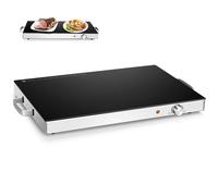 GiantexUK Electric Food Warmer, Stainless Steel Buffet Tray with Adjustable Temperature Control, Handles & Anti-Slip Foot Pads, Food Warming Plate for Home Restaurant Dinner (300W, 0-110°C)
