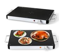 GiantexUK Electric Warming Tray, Large Buffet Tray Food Warmer with Adjustable Temperature & Handles, Tempered Glass Dish Hot Plate Buffet Server for Home Restaurant (48 x 32 x 4 cm)
