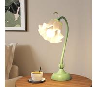 GiantexUK Flower Table Lamp, Bedside Lamp with Lily of The Valley Acrylic Lampshade & Adjustable stem, E27 Reading Light for Bedroom Study Room Home Decoration
