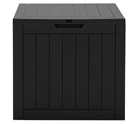 GiantexUK Garden Storage Box, Outdoor Large Deck Box with Lockable Lid, Waterproof Chest Container for Patio Cushions and Gardening Tools (Black)