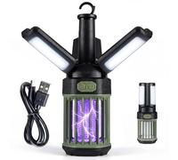 GiantexUK Outdoor Electric Bug Zapper, USB-C Rechargeable Fly Zapper with Foldable Camping Lantern, IPX6 Waterproof Fly Traps Mosquito KillerLamp for Home Garden Travel