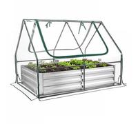 GiantexUK Raised Garden Bed with Greenhouse (Clear PVC Cover, 127x97x93cm)