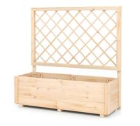 GiantexUK Raised Garden Bed with Trellis (Natural, 98x34x104cm)