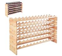 GiantexUK Wooden Wine Rack, 36/60/72 Bottles Wine Display Shelf, 6 Tier Stackable Wine Bottle Organizer for Home, Restaurant, Bar and Wine Cellar (72 Bottles, 120 x 29 x 79cm)