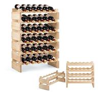GiantexUK Wooden Wine Rack, 36/60/72 Bottles Wine Display Shelf, 6 Tier Stackable Wine Bottle Organizer for Home, Restaurant, Bar and Wine Cellar (36 Bottles, 63 x 28 x 85cm)