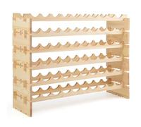 GiantexUK Wooden Wine Rack, 36/60/72 Bottles Wine Display Shelf, 6 Tier Stackable Wine Bottle Organizer for Home, Restaurant, Bar and Wine Cellar (60 Bottles, 101 x 29 x 73cm)